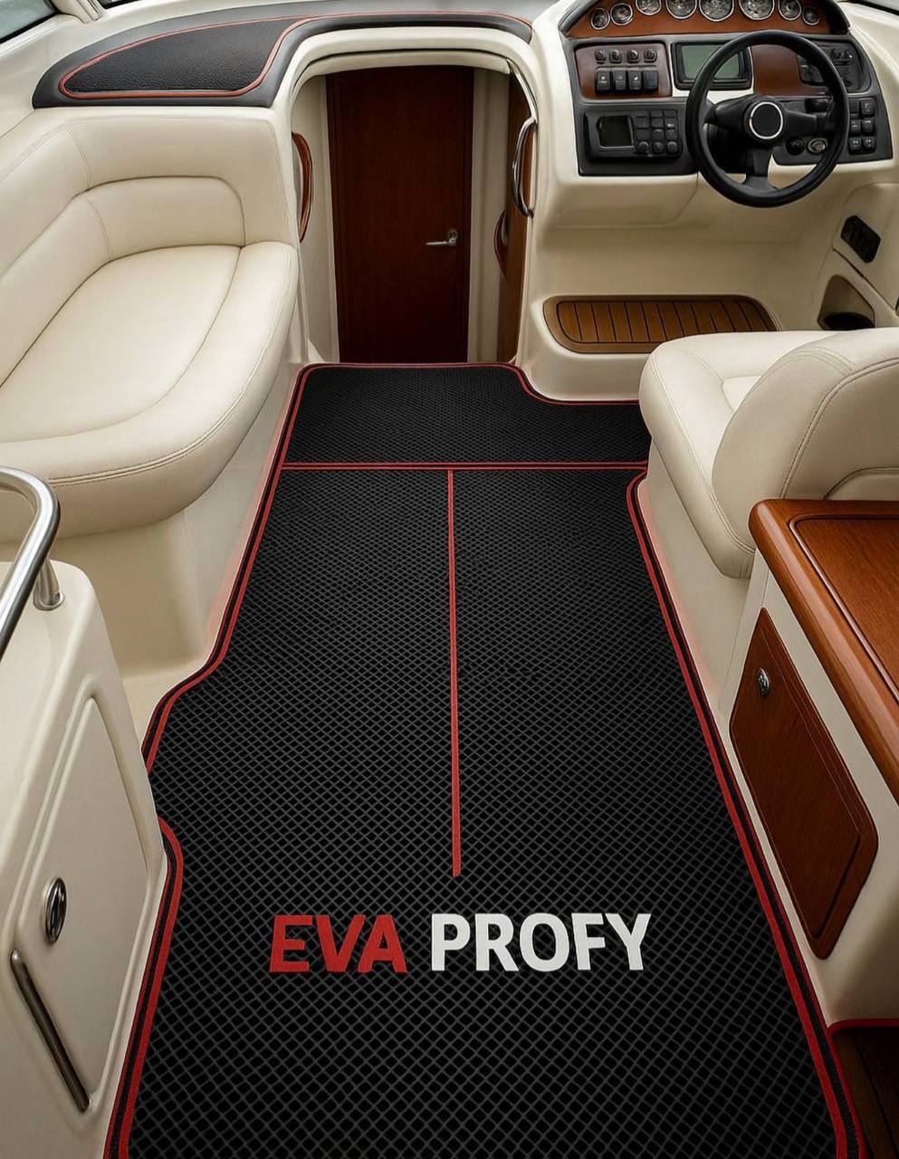 EVA коврик в лодку ПВХ — общий вид на палубе